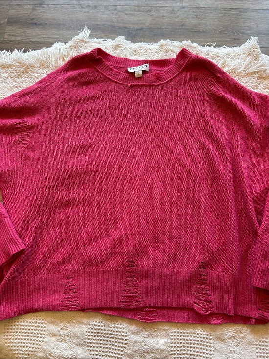 Frayed Jeans Sweaters - Frayed Jeans Distressed Crewneck Sweater - Women